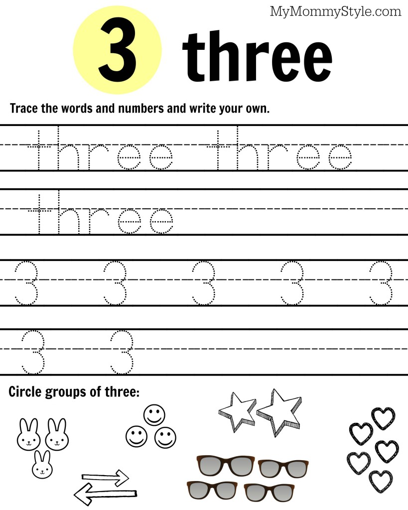 Free Printable Number Worksheets 1-9 - My Mommy Style