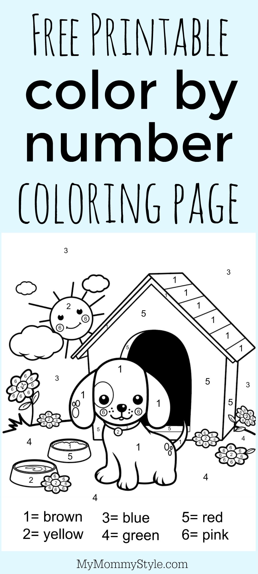 Color by number coloring page free printable My Mommy Style