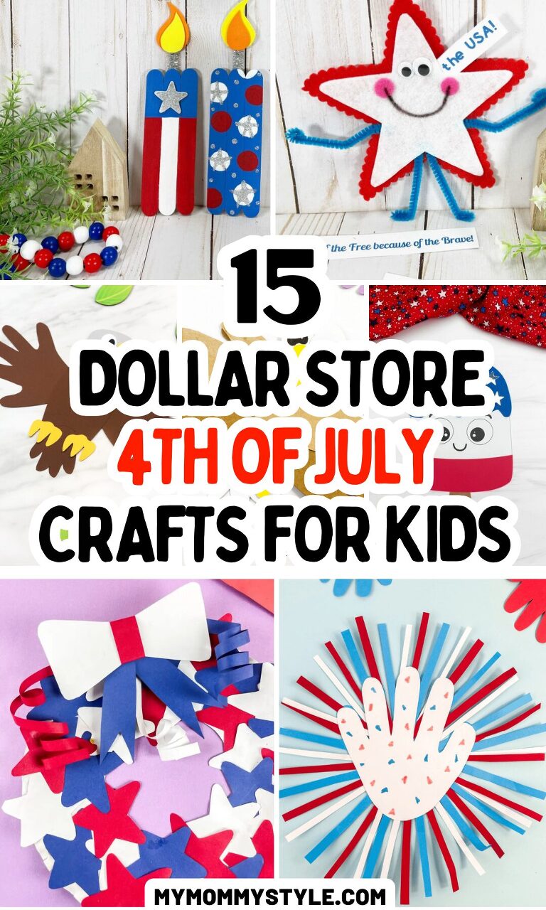 Roundup image for Dollar Store 4th of July Crafts for Kids

