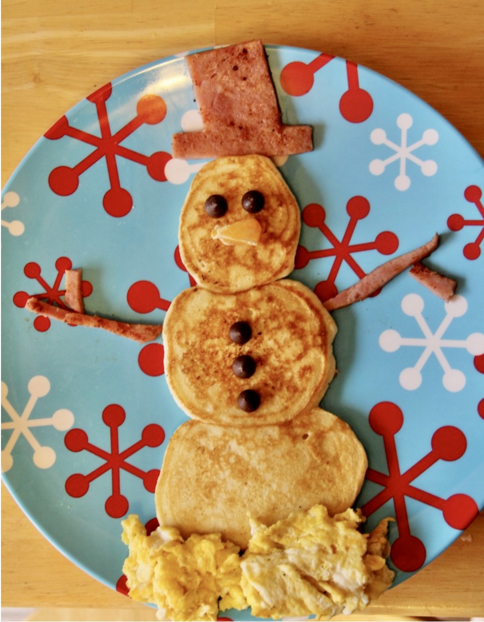 pancake snowman breakfast