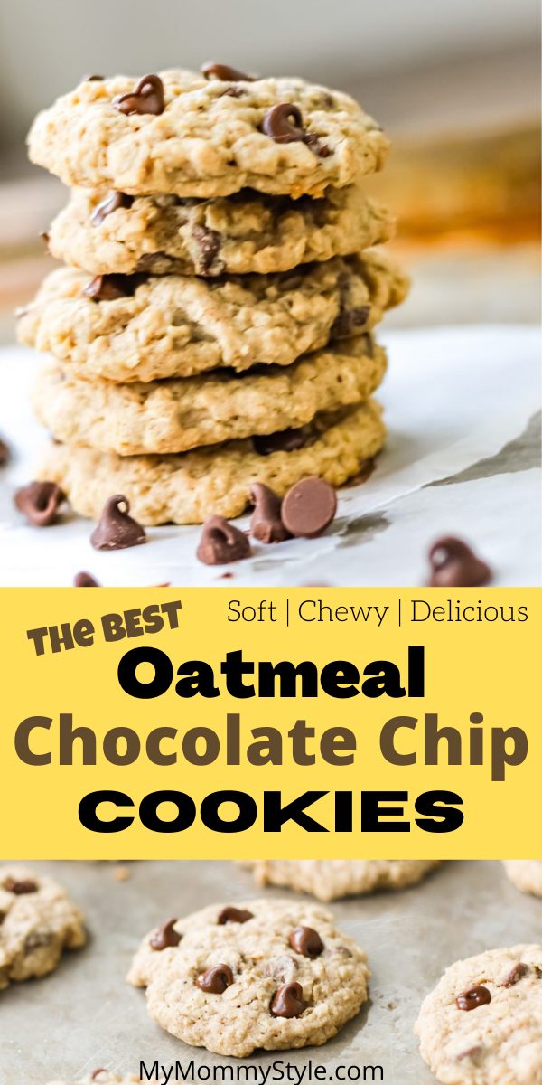The BEST Oatmeal Chocolate Chip Cookies are soft, chewy and loaded with oatmeal and chocolate chips. Adapt them as you wish and enjoy! #bestoatmealchocolatechipcookies #oatmealchocolatechipcookiesrecipe via @mymommystyle