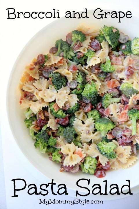 Broccoli and Grape Pasta Salad potluck BBQ salads