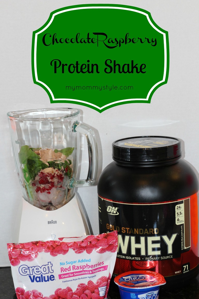 Chocolate Raspberry protein shake, protein, healthy, mymommystyle, chocolate,