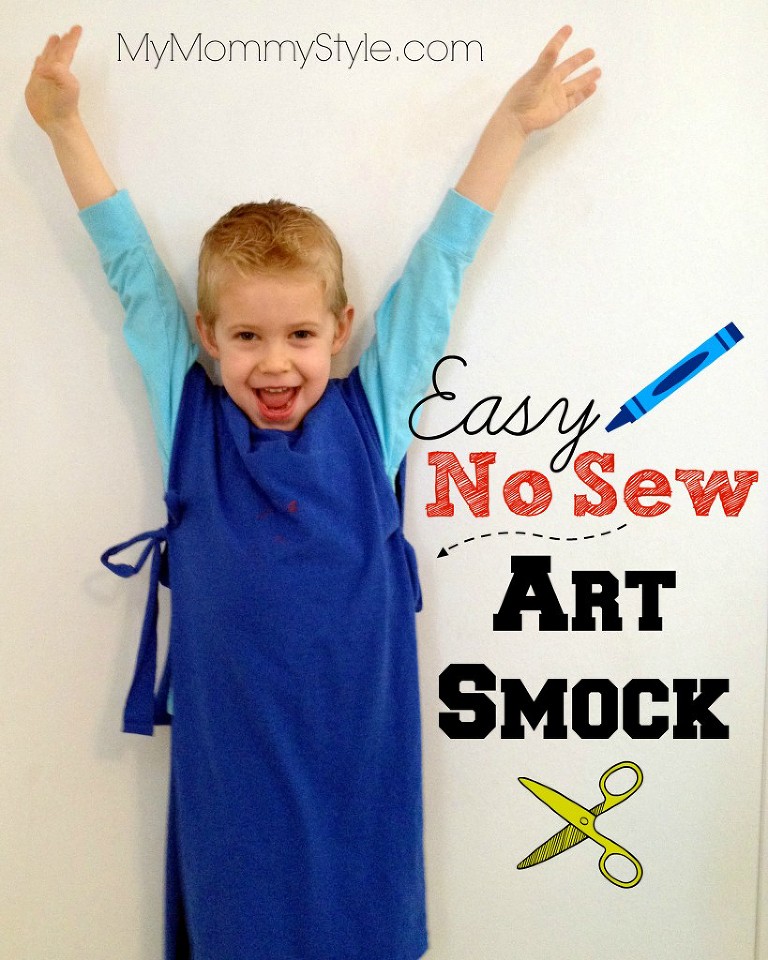 easy no sew art smock for kids