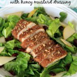 Pecan crusted chicken with honey mustard dressing