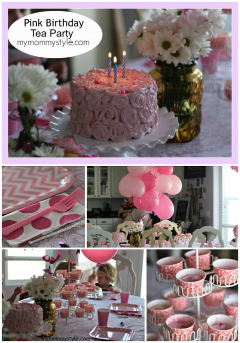 pink birthday tea party, little girl birthday party ideas