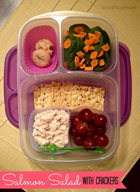 lunch box Salmon Salad with Crackers