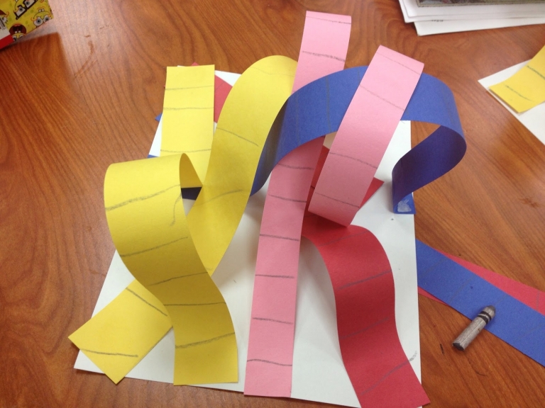 roller coaster art with construction paper
