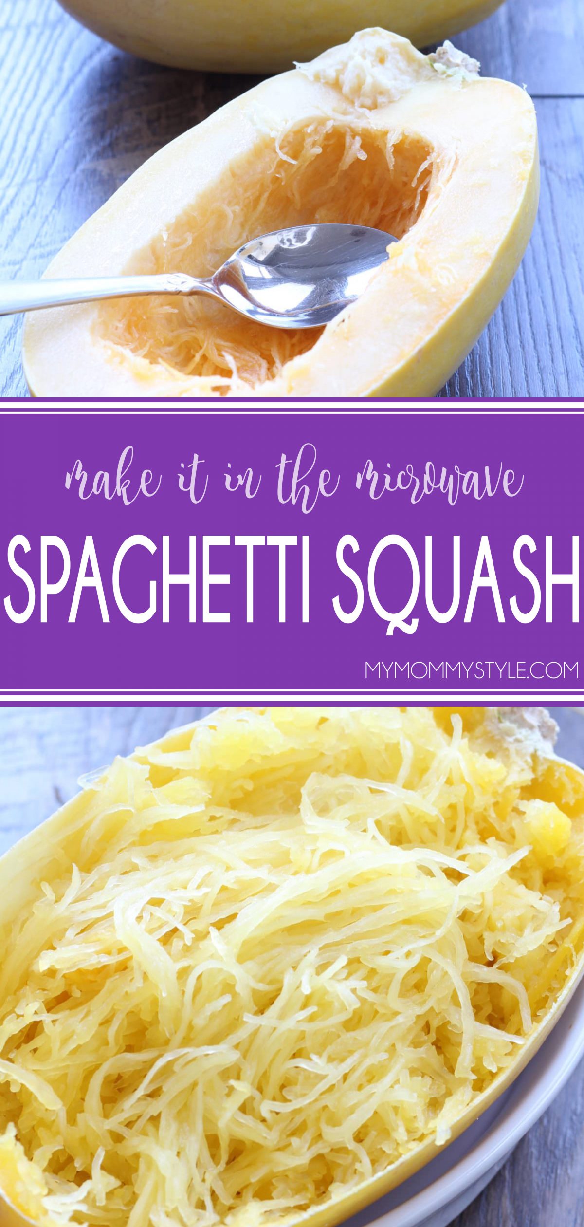 Make tender, healthy spaghetti squash quickly in the microwave. via @mymommystyle