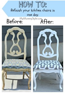 DIY kitchen chairs, before and after, mymommystyle.com