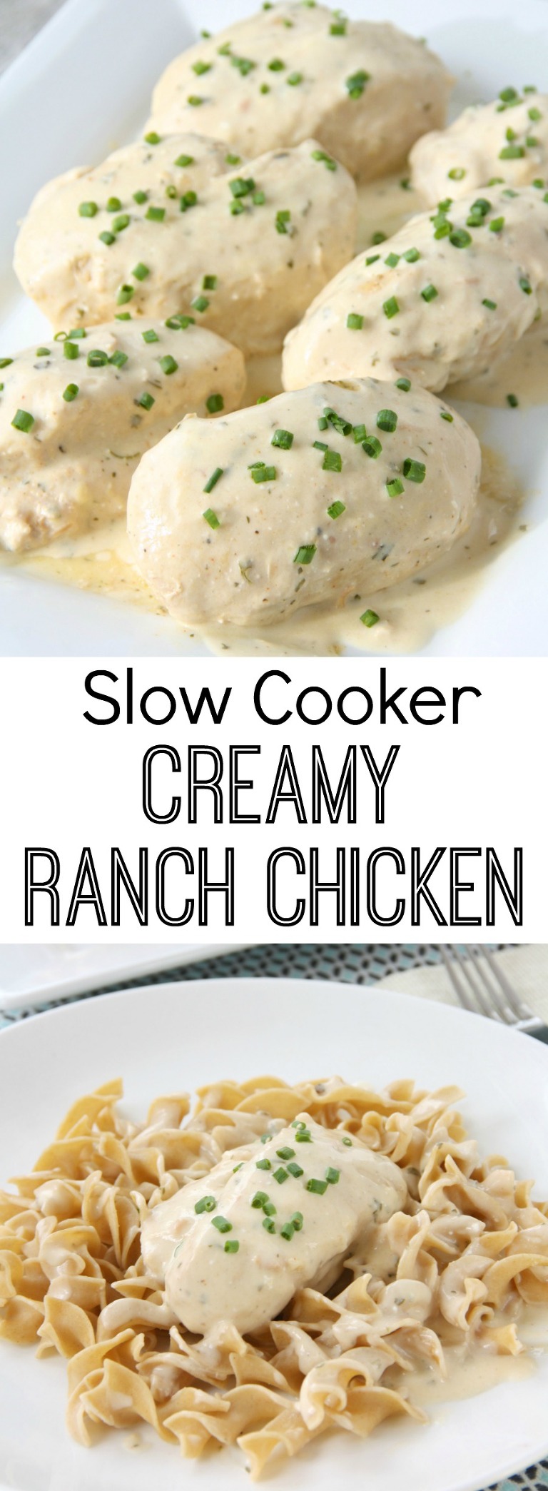 slow cooker chicken recipe that is creamy and delicious. Creamy ranch chicken will be your favorite family meal.