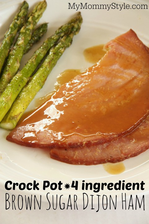 Crock Pot, 4 ingredient Brown Sugar Dijon Ham