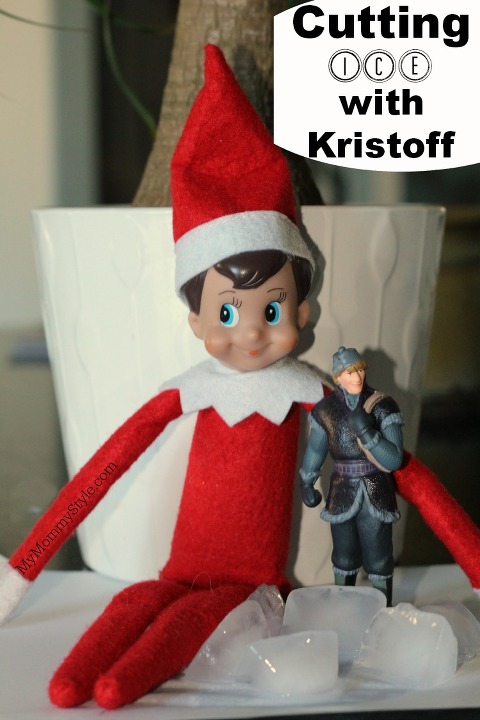 cutting ice with Kristoff, frozen, elf on the shelf, christmas, frozen