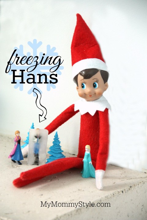 Elf on the shelf freezing Hans