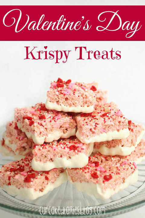 Valentine's Day rice Krispy treat Cupcake Diaries