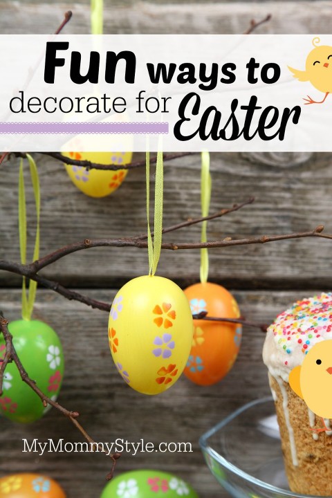 Easter composition on wooden background