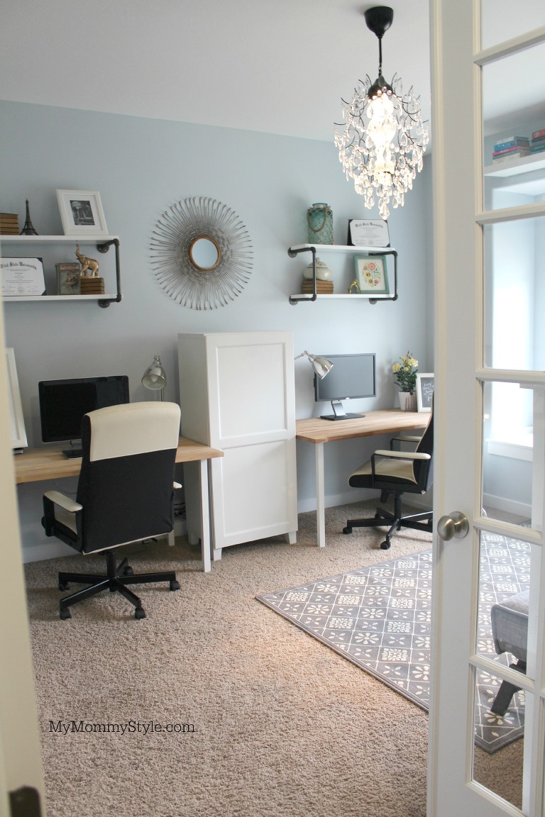 family office and guest room, IKEA, mymommystyle.com, Modifyink, family office, home office, after shot