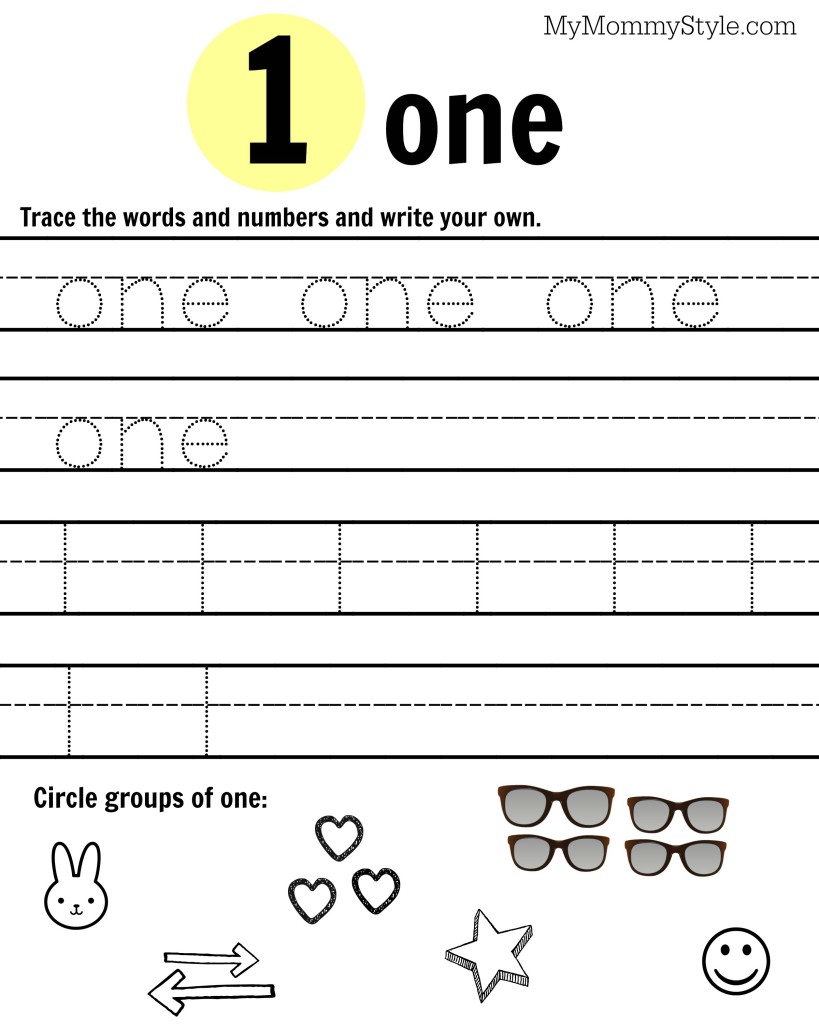 Free Printable Number Worksheets 1 9 My Mommy Style Printable 3 Times 