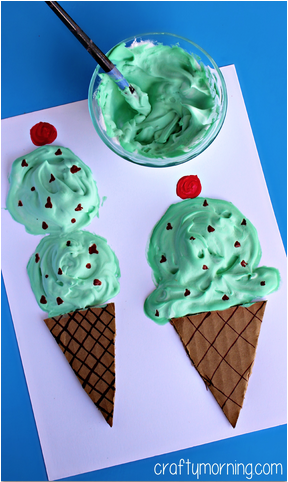 Puffy paint ice cream cones