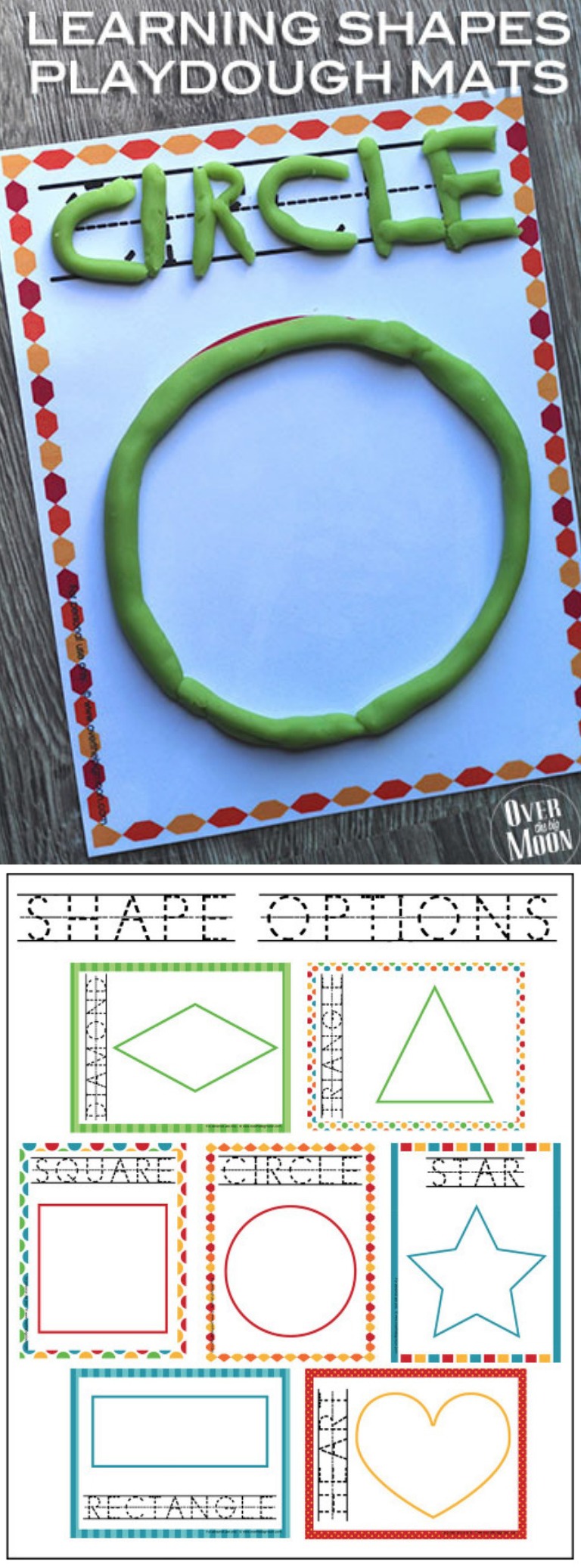 Playdough shape mats