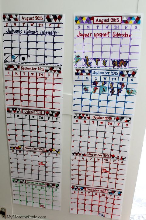 Upstart calendar progress chart