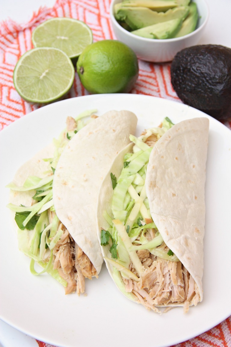 Citrus Pork Tacos with apple-cabbage slaw