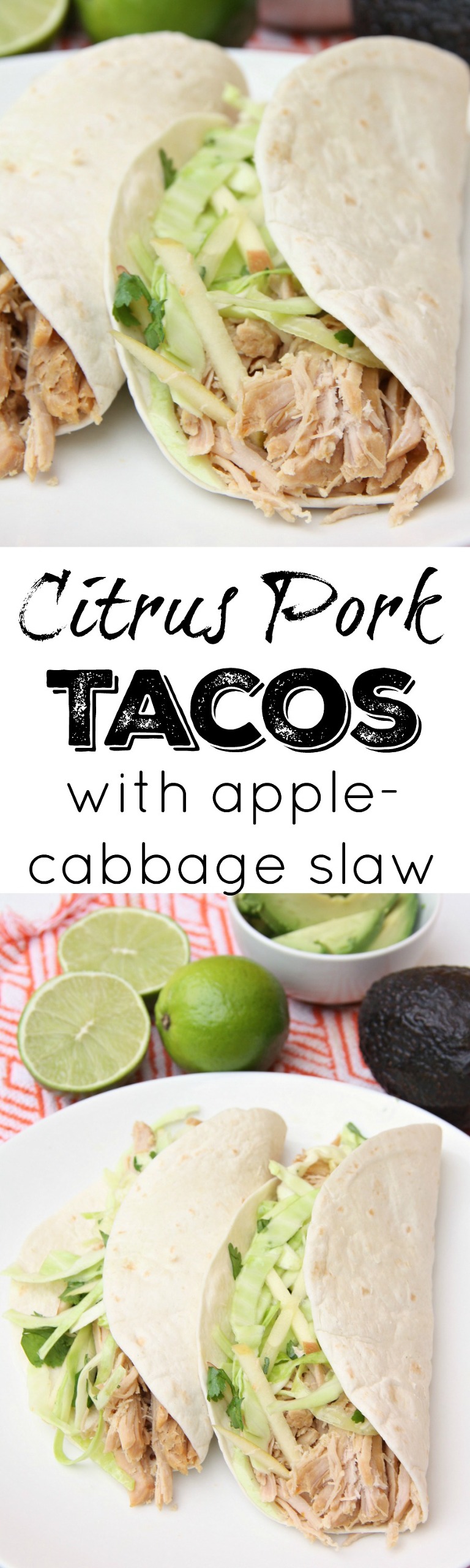 Smoky Pork Tacos with Apple Cabbage slaw