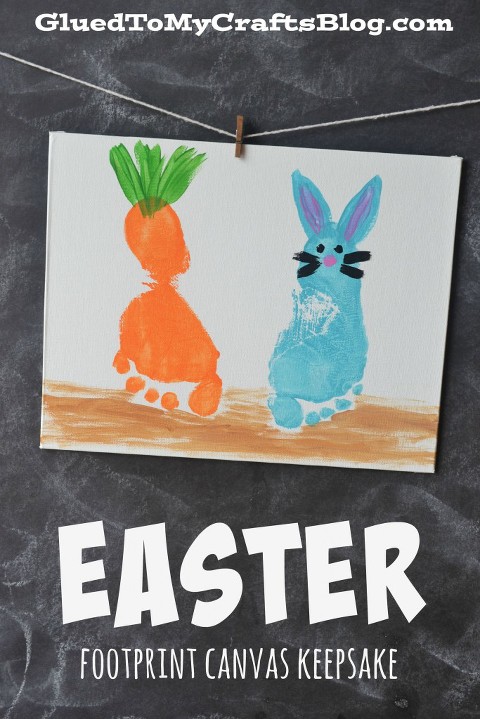 Easter bunny and carrot footprints