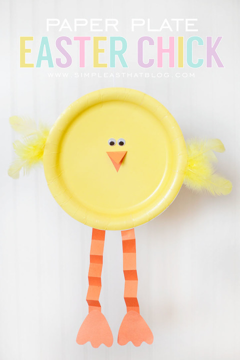 paper plate easter chick