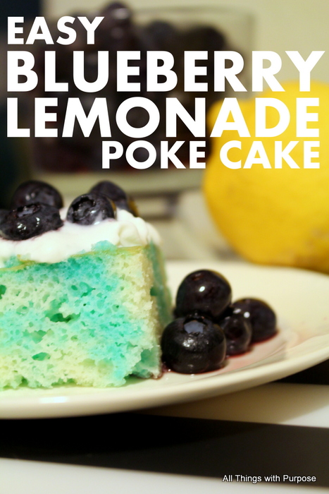 easy blueberry lemonade poke cake