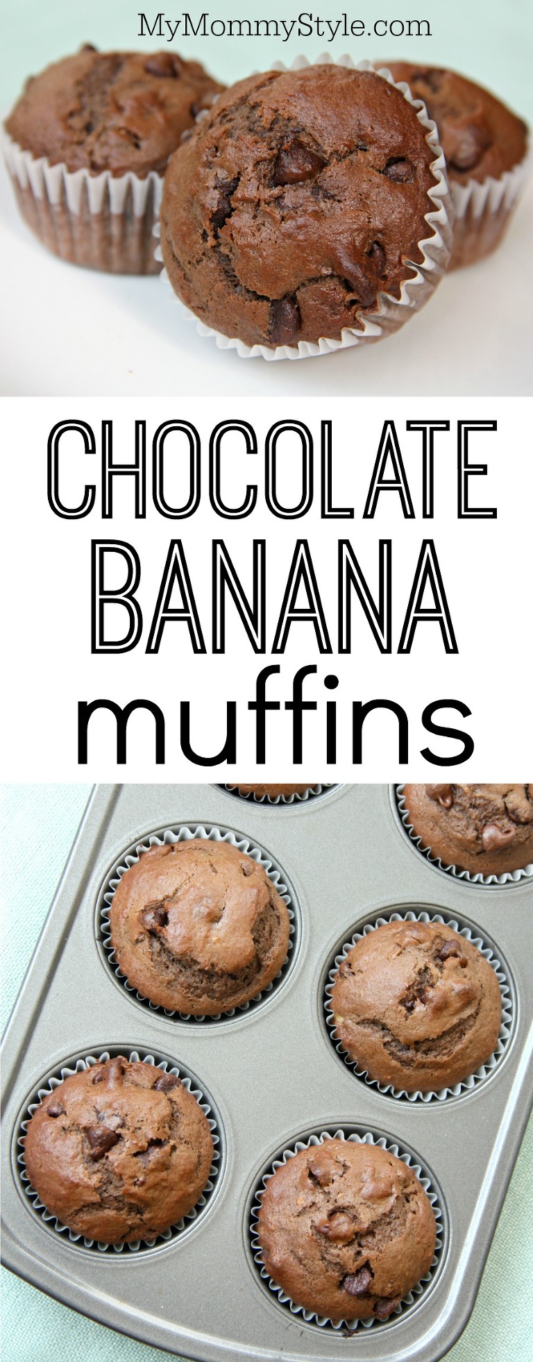 Double chocolate banana muffins
