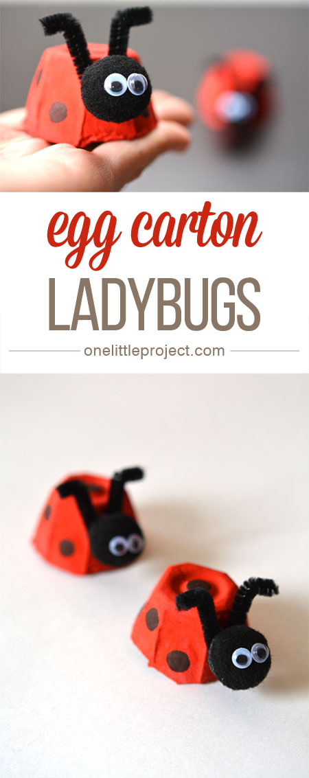 Egg carton ladybug craft