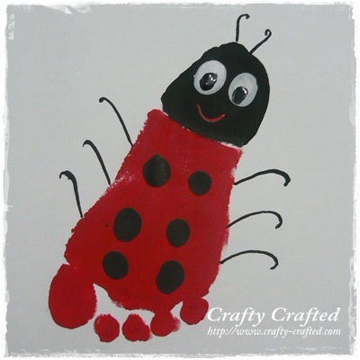 Footprint ladybug craft