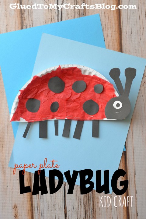 Paper plate ladybug craft