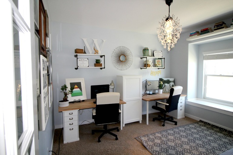 beautiful home office, home office, happy