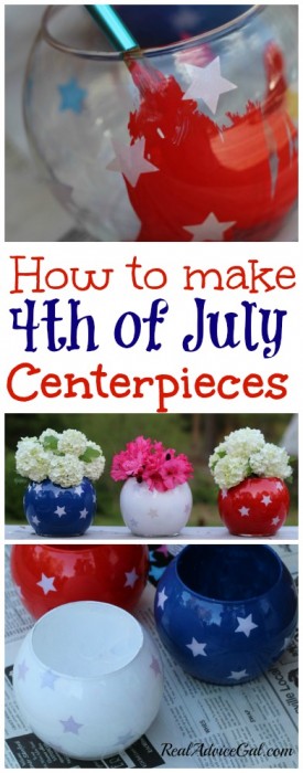 painted 4th of july centerpieces