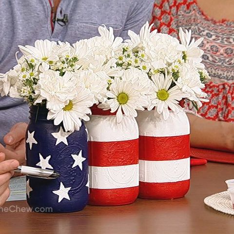 red white and blue centerpiece
