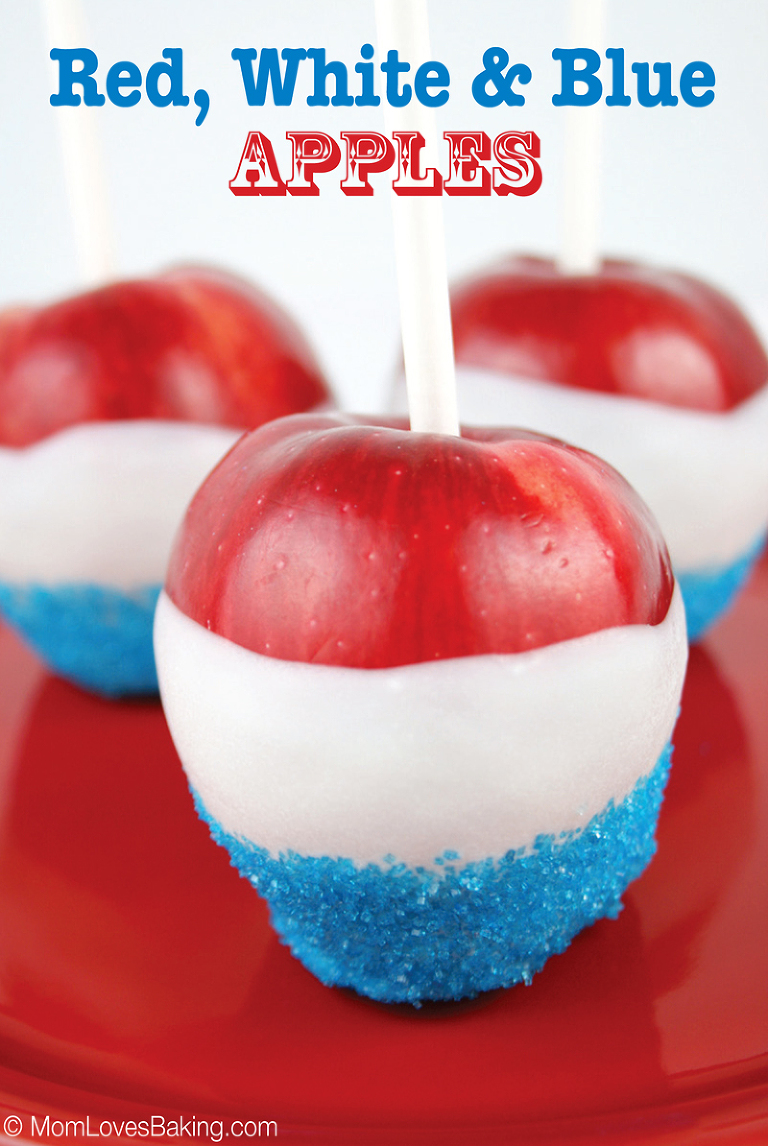 red white and blue apples
