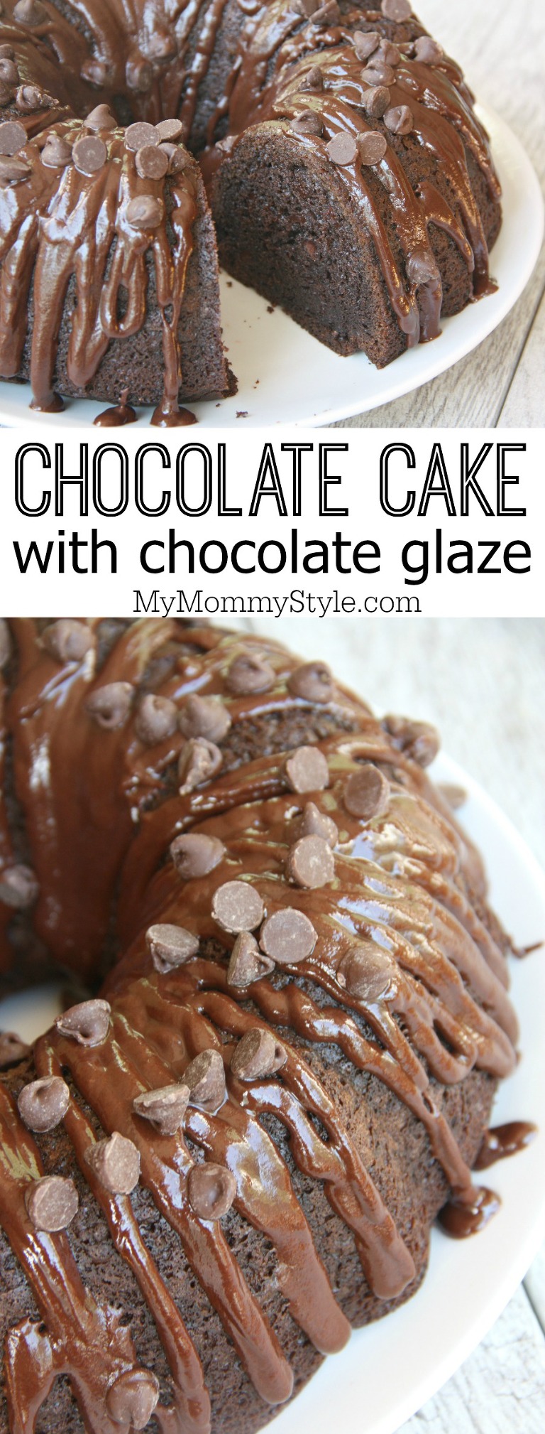 chocolate cake with chocolate glaze