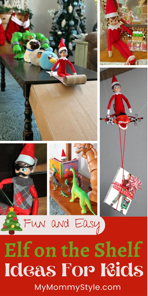 Elf on the Shelf is a magical way to have some fun leading up to Christmas. Here are some simple and creative Elf on the Shelf Ideas for kids. #elfontheshelfideasforkids #elfontheshelfideas #elfontheshelf #lastminuteelfontheshelfideas via @mymommystyle