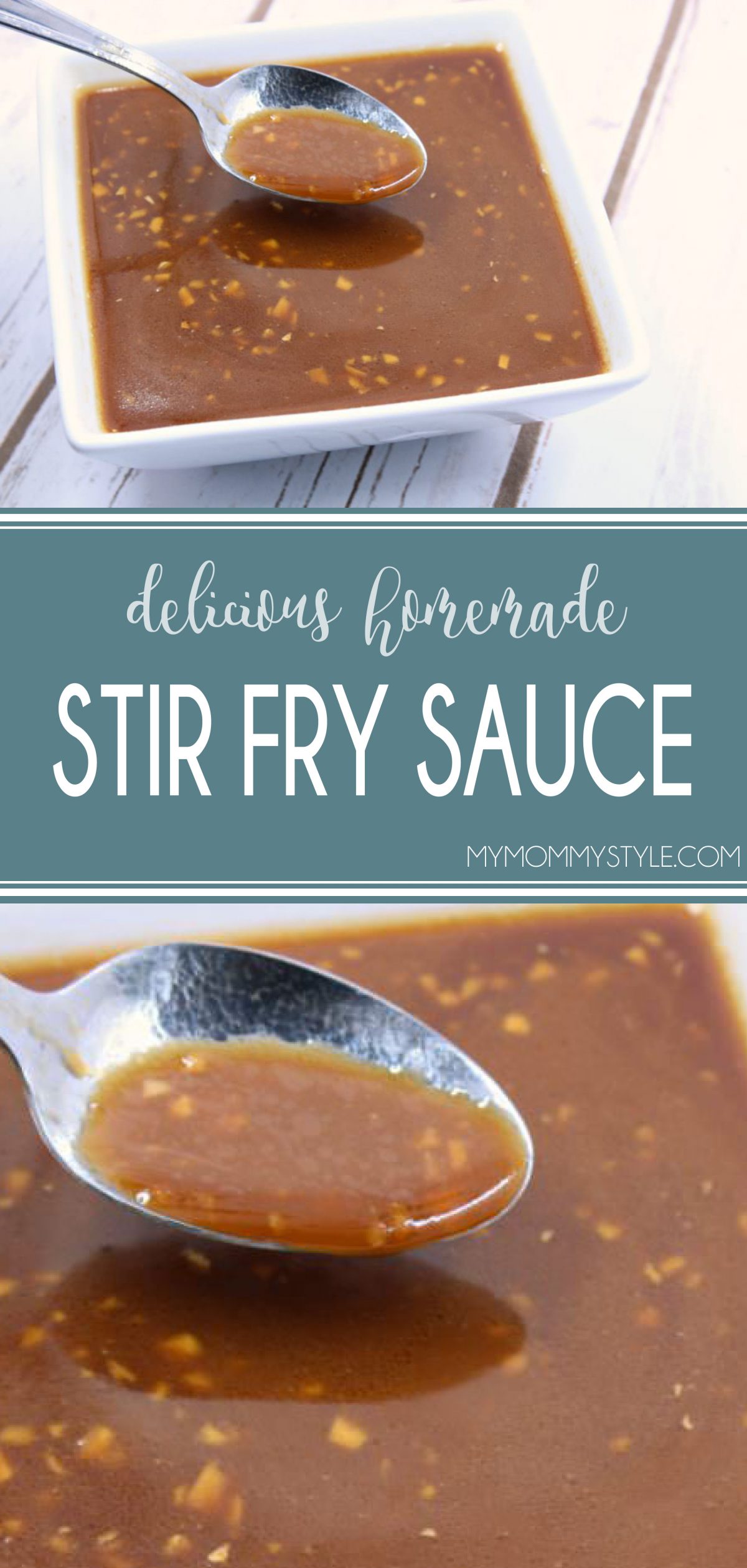 This stir fry sauce is so delicious and the perfect addition to your meat and vegetable stir fry. Stores well in the fridge for up to a week! via @mymommystyle