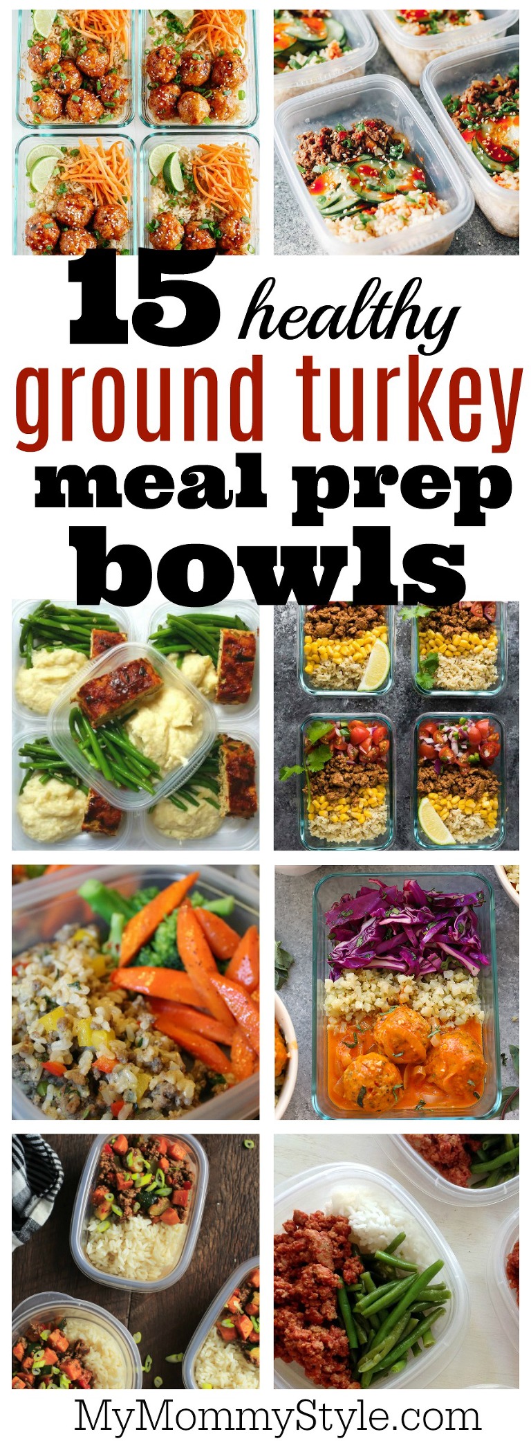 15 healthy ground turkey meal prep bowls