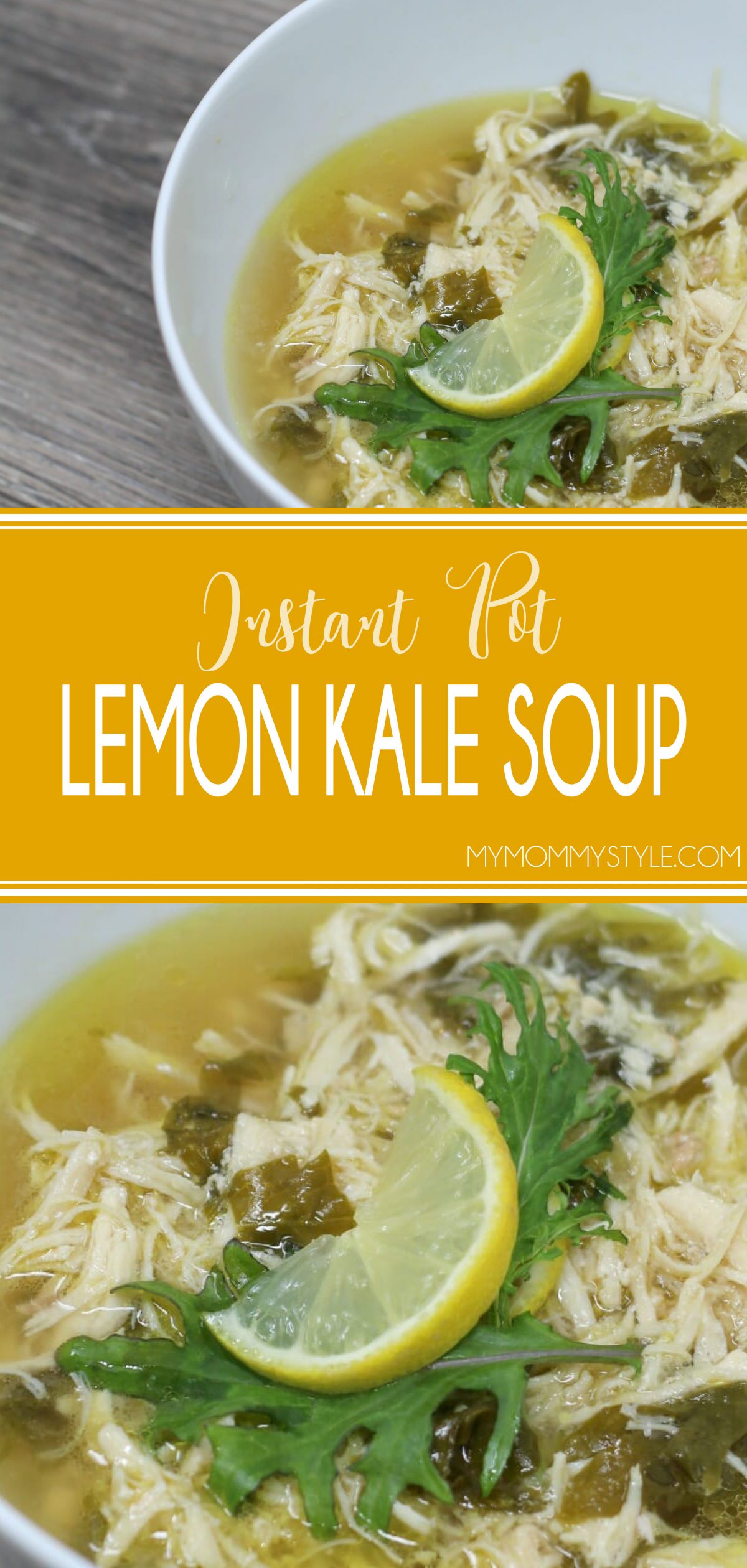 This instant pot lemon kale chicken soup is packed full of flavor and low in calories. You are going to love the fresh lemon taste of this incredible soup and it is done in the instant pot in a hurry! via @mymommystyle