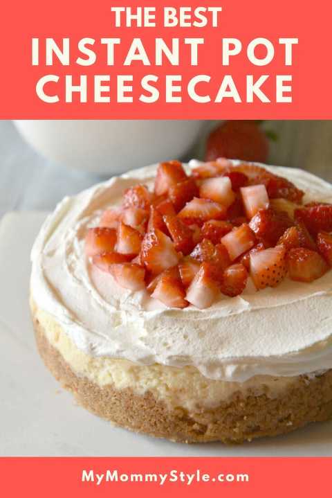 instant pot cheesecake, cheesecake, strawberry cheesecake