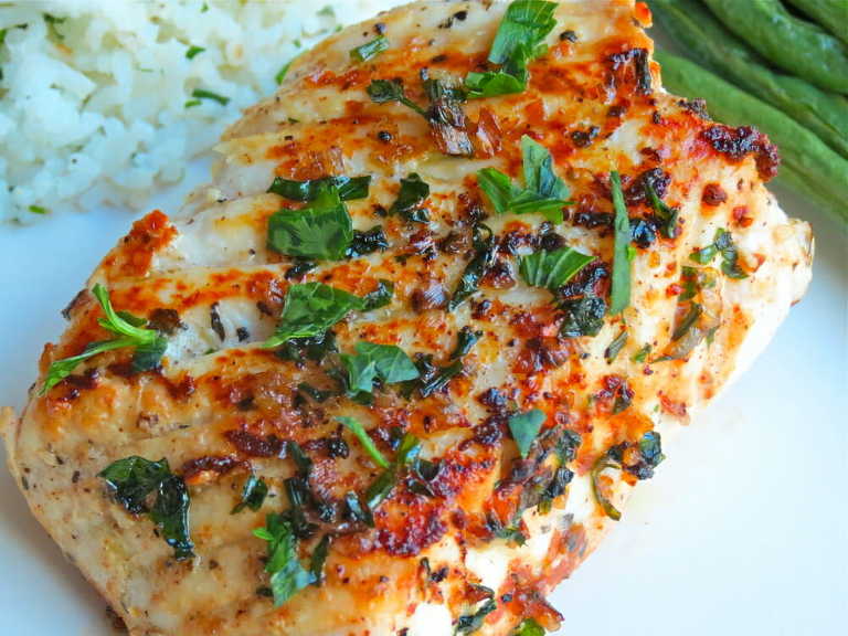 Pan Seared Halibut with Butter Herb sauce