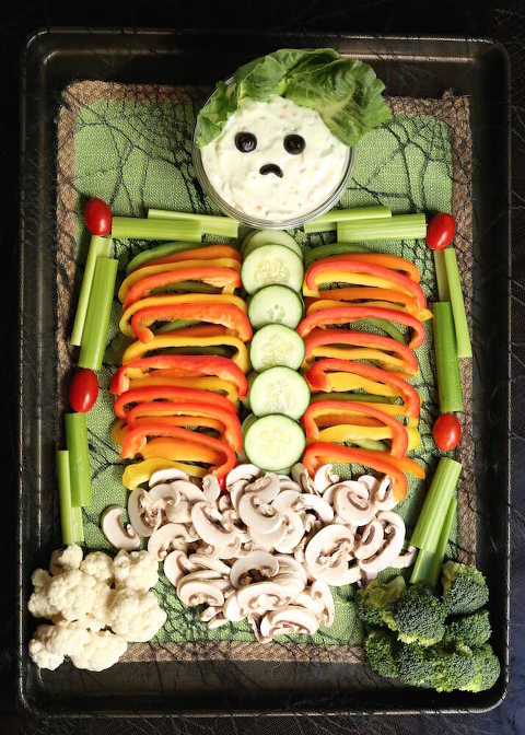 skeleton veggie tray