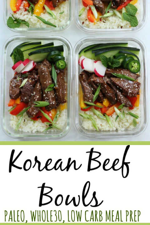 Keto Korean Beef Bowls meal Prep