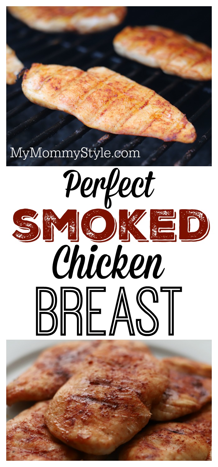 Learn how to smoke a chicken breast perfectly! The smoky flavor combined with the juiciness of this Traeger chicken breast will keep you asking for more. via @mymommystyle