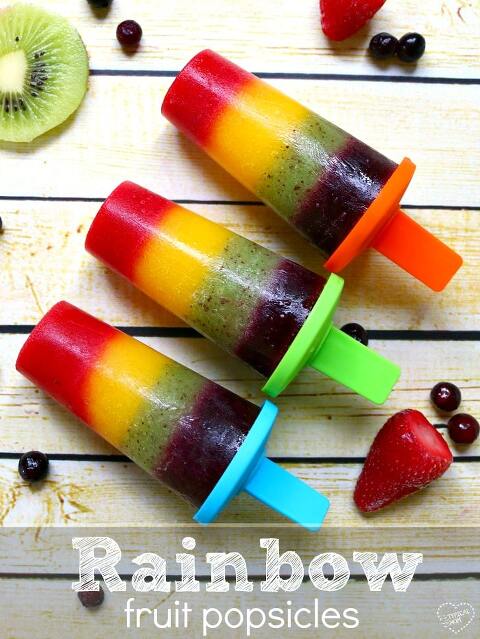 Rainbow Fruit Popsicles