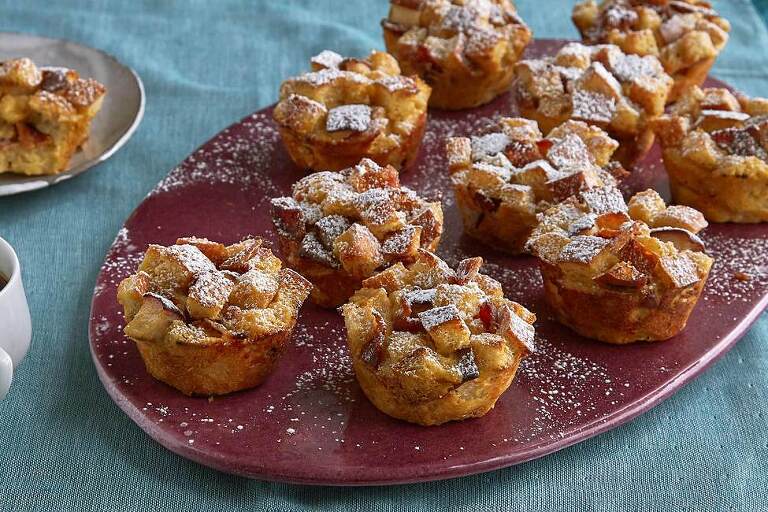 make ahead french toast-pear muffins